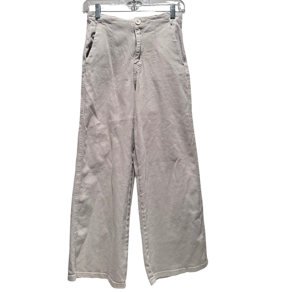 Miou Muse‎ Beige High Waisted Wide Leg Pants Size Small